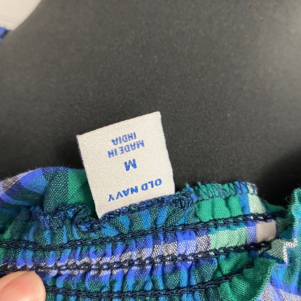 Old Navy plaid square neck gauze top - Picture 6 of 6
